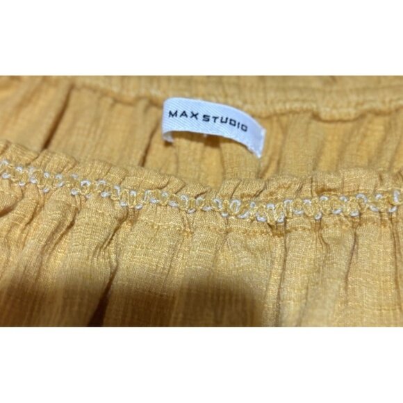 Max Studio Top 1XL?? Orange Round Neck 3/4 Sleeve Boho Peasant EUC - Picture 2 of 6